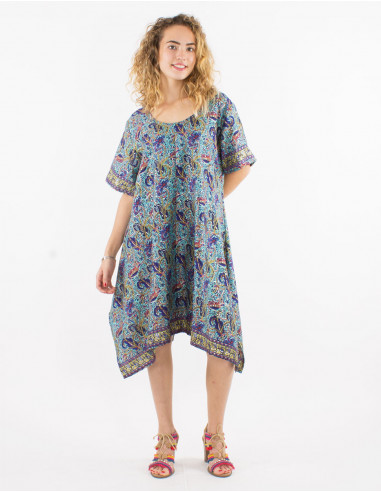 Vestido poliester mangas cortas sari plata...