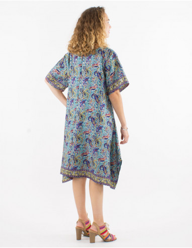 Vestido poliester mangas cortas sari plata...