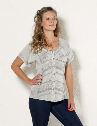 Blusa viscosa sw con bordados