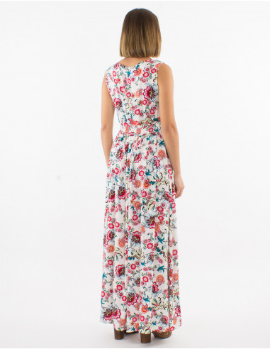 Vestido largo viscosa estampado bohemia