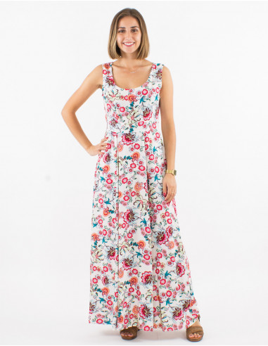 Vestido largo viscosa estampado bohemia