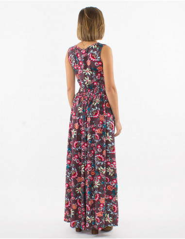 Vestido largo viscosa estampado bohemia