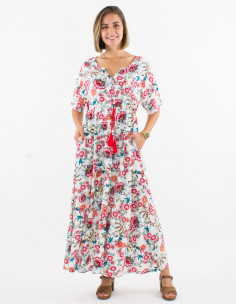 Vestido largo viscosa...
