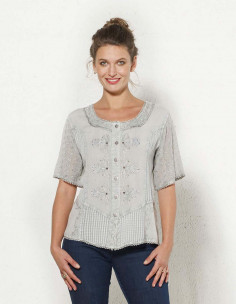 Blusa viscosa sw mangas cortas