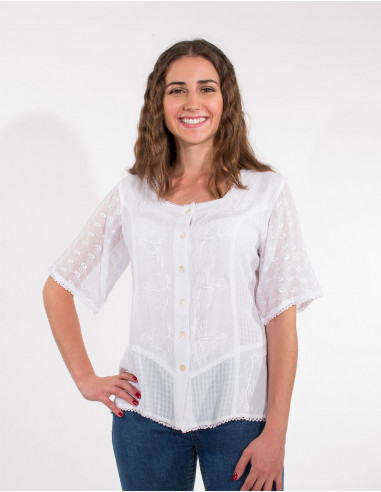 Blusa viscosa sw mangas cortas