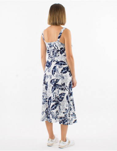 Vestido largo 70% viscosa 30% lino tirantes...