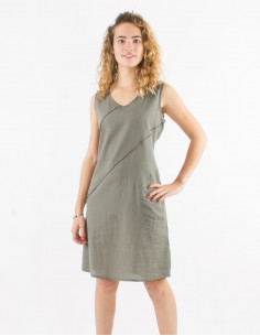 Vestido 91% algodon 9% lino...