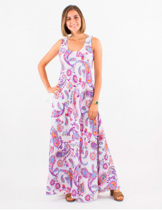Vestido largo poliester sin...