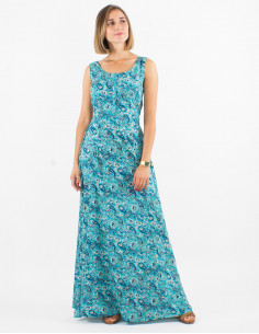 Vestido largo poliester sin...