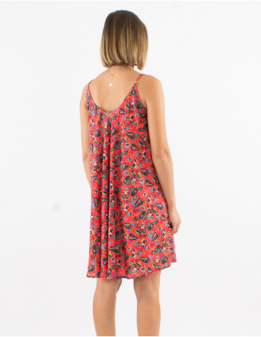 Vestido corto poliester paraguas tirantes...