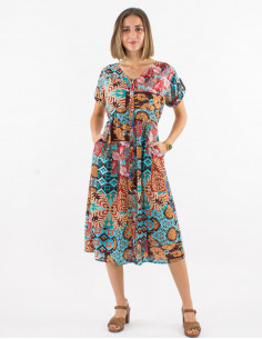 Vestido viscosa mangas...