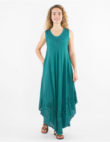 Vestido largo viscosa crepe paraguas