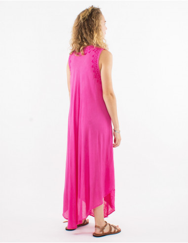 Vestido largo viscosa crepe paraguas