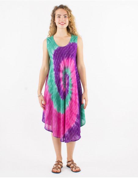 Vestido 95% viscosa crepe 5% hilo metal paraguas