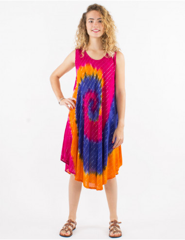 Vestido 95% viscosa crepe 5% hilo metal paraguas