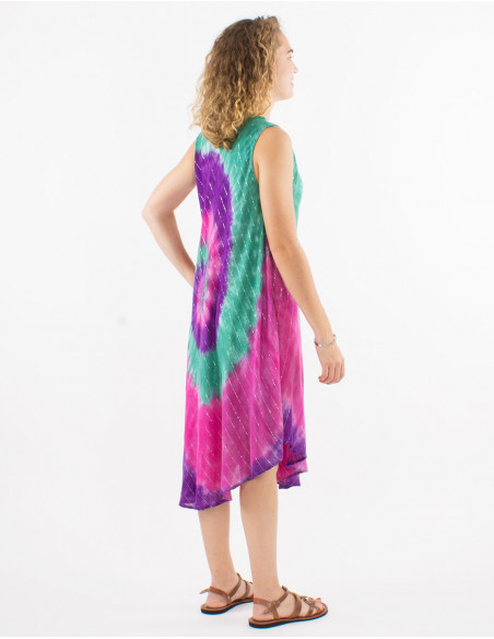 Vestido 95% viscosa crepe 5% hilo metal paraguas