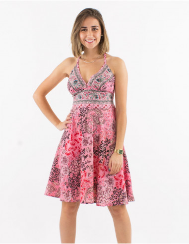 Vestido corto poliester espalda descubierta...