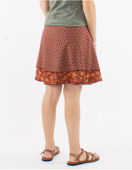 Falda corta poliester cruzada sari 