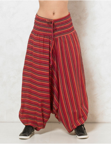 Sarouel algodon raya talla elastica