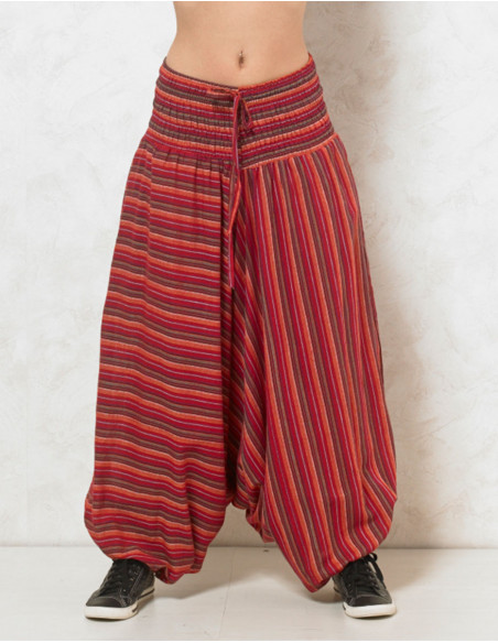 Sarouel algodon raya talla elastica