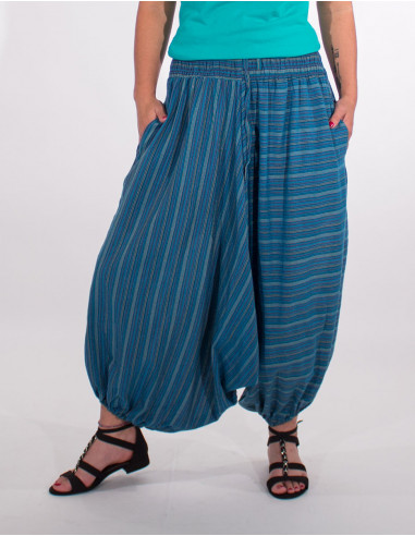 Sarouel algodon raya talla elastica