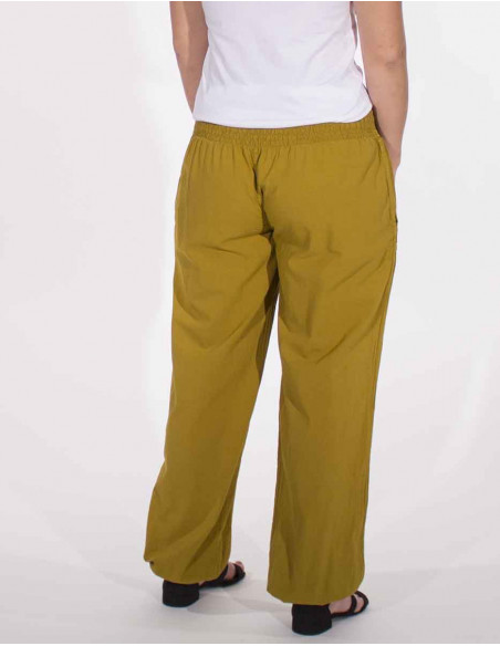 Pantalon algodon liso sw bolsillos