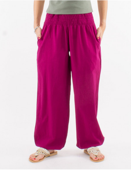 Pantalon algodon liso sw bolsillos