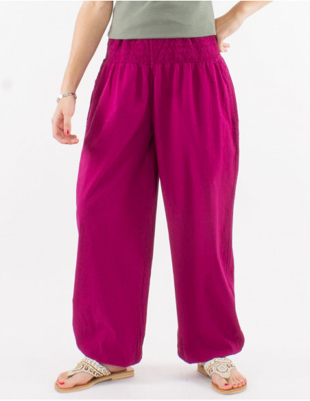 Pantalon algodon liso sw bolsillos