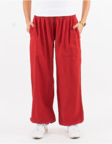 Pantalon algodon liso sw bolsillos