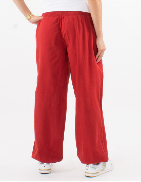 Pantalon algodon liso sw bolsillos