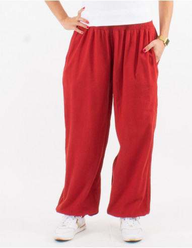 Pantalon algodon liso sw bolsillos