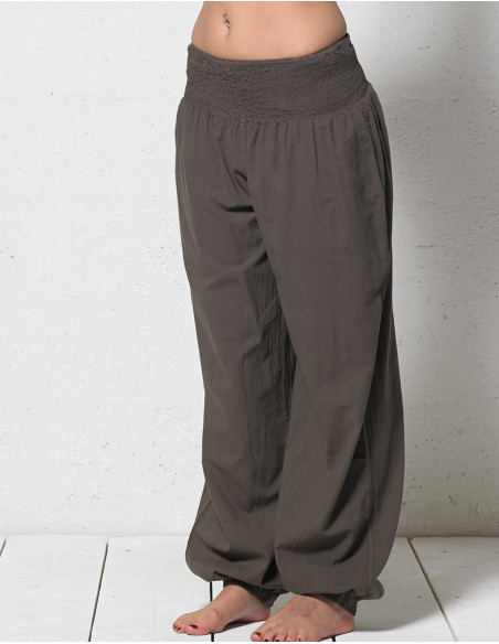 Pantalon algodon liso sw bolsillos