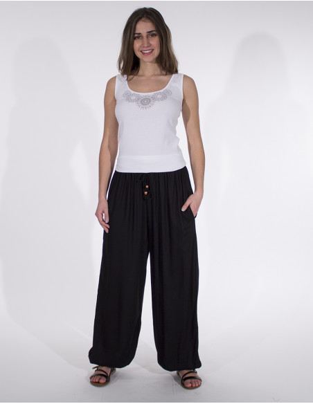 Pantalon liso viscosa
