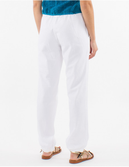 Pantalon algodon liso sw con bolsillos 