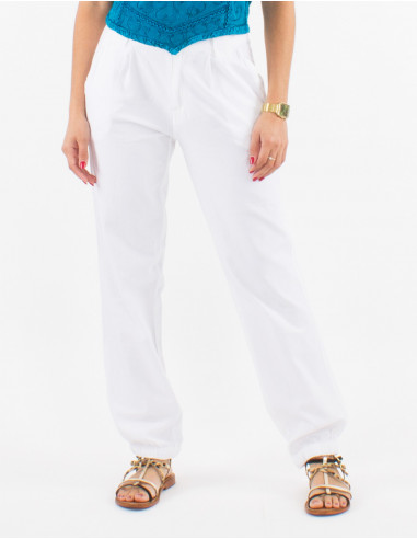 Pantalon algodon liso sw con bolsillos 