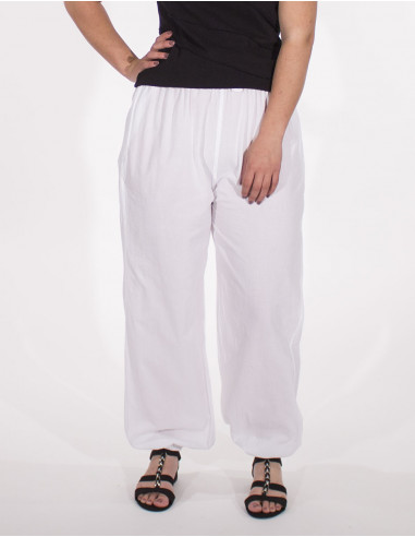 Pantalon mujer algodon elastico liso sw