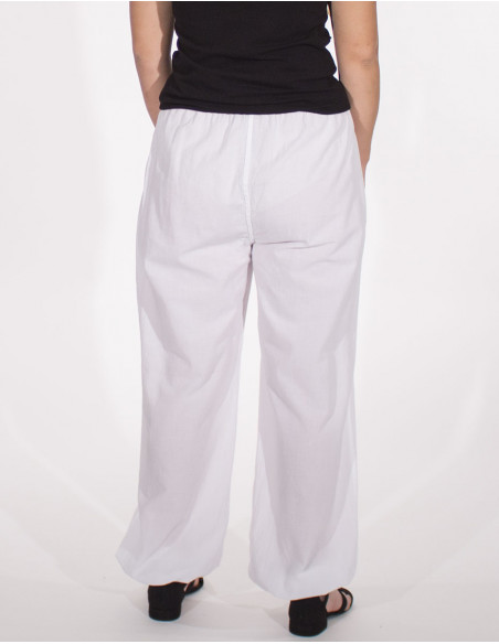 Pantalon mujer algodon elastico liso sw