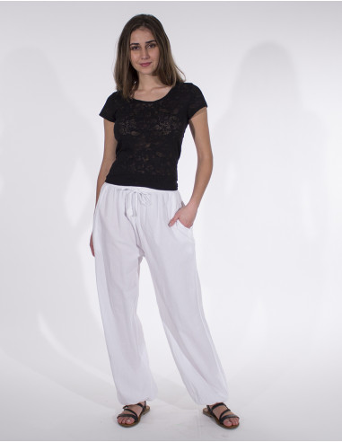 Pantalon mujer algodon elastico liso sw