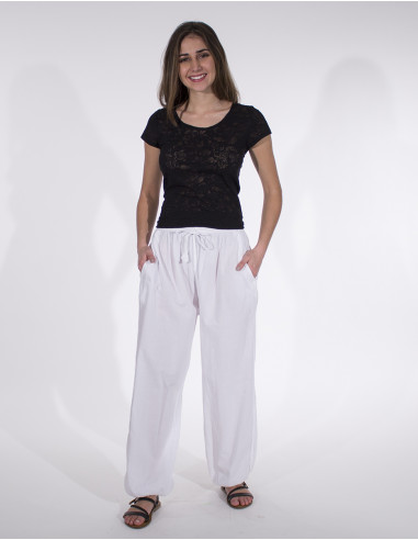 Pantalon mujer algodon elastico liso sw