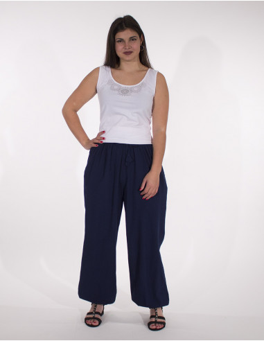Pantalon mujer algodon elastico liso sw