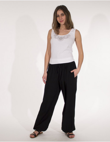 Pantalon mujer algodon elastico liso sw