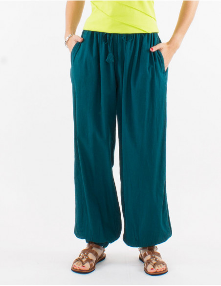 Pantalon mujer algodon elastico liso sw