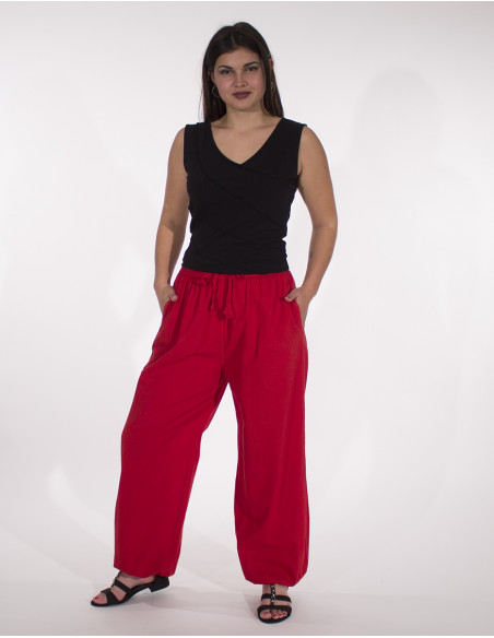 Pantalon mujer algodon elastico liso sw