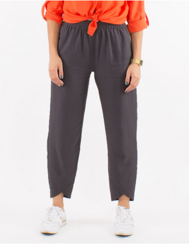 Pantalon 54% lino 46% viscosa 2 bolsillos...