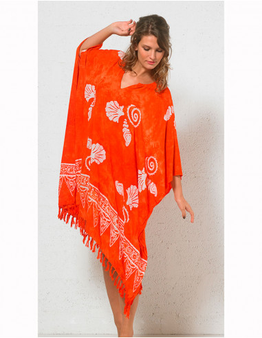 Vestido viscosa flecos