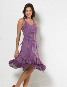 Vestido viscosa bordado...