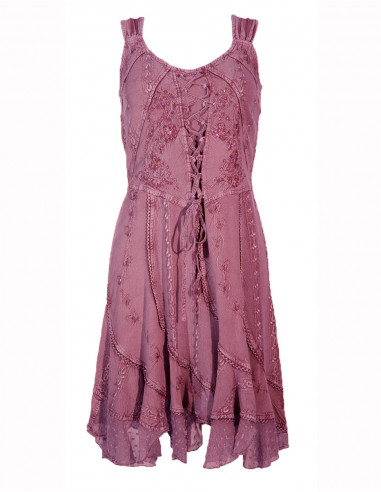 Vestido viscosa bordado godet lentejuelas sw...