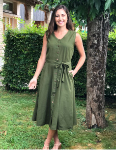 Vestido algodon liso con... 2