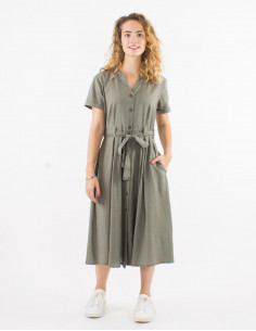 Vestido largo 91% algodon...