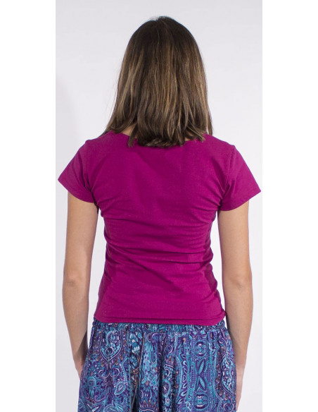 Camiseta 95% algodon 5% elastano mangas cortas dibujo mandala